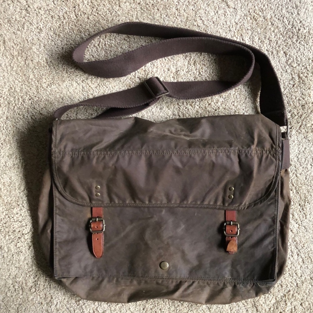Brown J. Crew British Millerain Satchel Messenger Bag